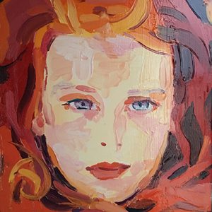 Barbara Hoogeweegen, ‘On Fire', 2017, Oil on canvas, 35cm x 25.5cm