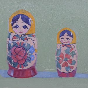 'Russian dolls', 2014, OIL ON BOARD, 19 x 32cm