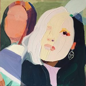 Barbara Hoogeweegen, 'Digital Burn 3', 2019, OIL ON BOARD, 40cm x 40cm