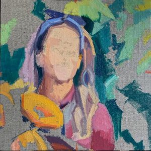 Barbara Hoogeweegen, 'Christy' (work in progress 3), 2020, OIL ON LINEN CANVAS, 20cm x 20cm