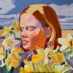 Barbara Hoogeweegen, 'Dreaming Of Daffodils', 2020, OIL ON LINEN CANVAS, 20cm x 20cm
