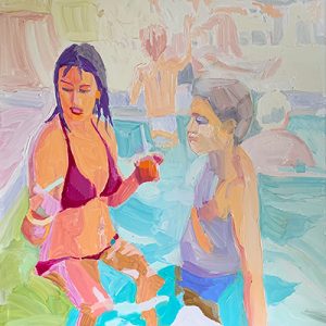 Barbara Hoogeweegen, ‘Pool Bar’, 2021, Oil on canvas. From the series ‘Nostalgia #2’