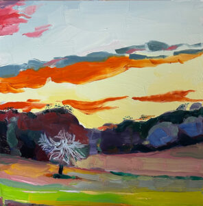 Barbara Hoogeweegen, ‘Dusk’, 2025, Oil on board. From the series ‘Vivid Colour'.