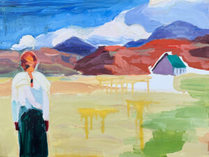 Barbara Hoogeweegen, ‘Following My Feet’, 2025, Oil on board. From the series ‘Vivid Colour'.