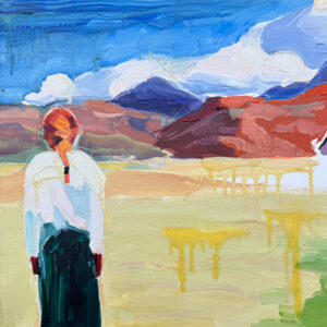 Barbara Hoogeweegen, ‘Following My Feet’, 2025, Oil on board. From the series ‘Vivid Colour'.