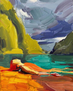 Barbara Hoogeweegen, ‘Surrender’, 2024, Oil on board. From the series ‘Vivid Colour’
