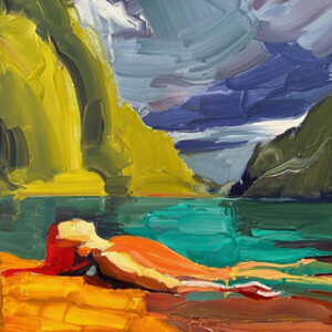 Barbara Hoogeweegen, ‘Surrender’, 2024, Oil on board. From the series ‘Vivid Colour